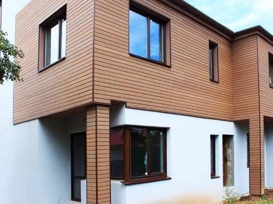 Фасадная панель из ДПК HOLZHOF, 180*14*3000 мм, кофе с молоком