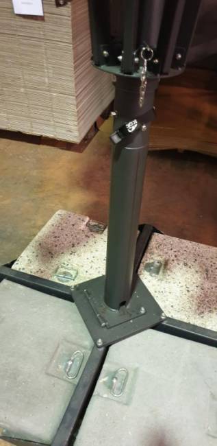 Зонт профессиональный телескопический 5х5 м Capri Dark антрацит, слоновая кость 5000х5000 мм