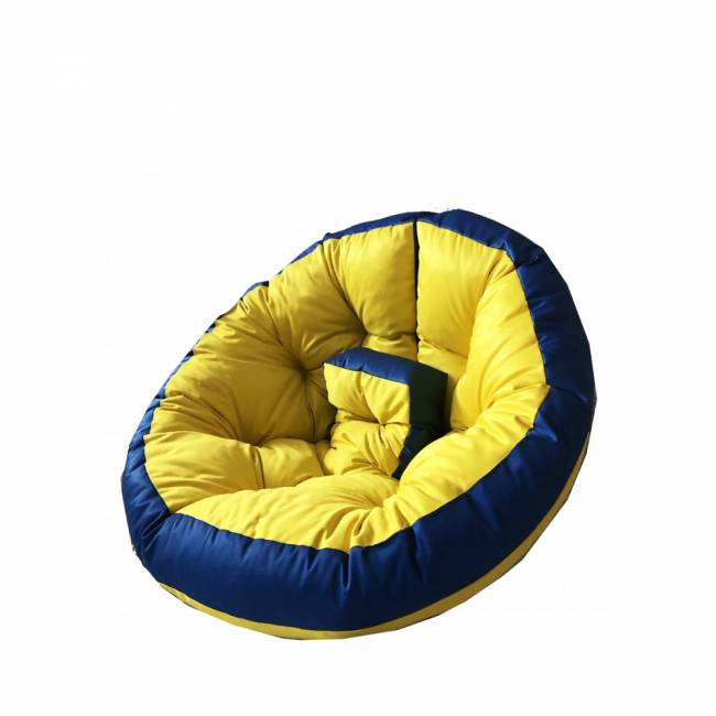 Кресло-трансформер Круг размер S, синий, желтый