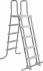 Лестница для бассейнов до 132см, 4 ступеньки, с площадкой, с защитой