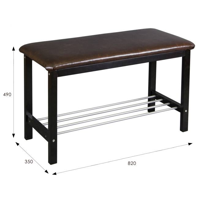 Банкетка Фабио венге/экокожа коричневый