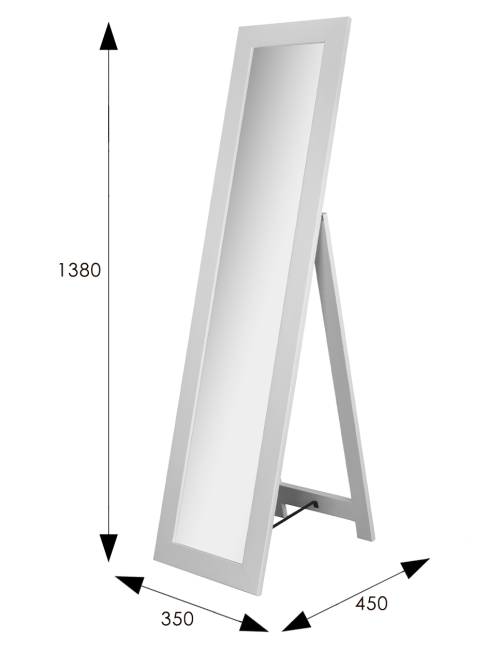 Зеркало напольное BeautyStyle 8 белый 138 см х 35 см