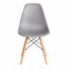 Стул CINDY (EAMES) (mod. 1801) дерево бук/металл/сиденье пластик, 45x51x82 см, Light grey (светло-серый) (Комплект из 4 шт.) светло-серый