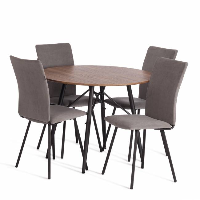 Стул обеденный La Rousse флок , серый/черный, 29, 49х50х93 серый флок Стул обеденный La Rousse флок , серый/черный, 29, 49х50х93 серый флок