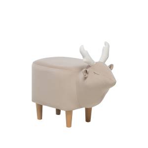 Пуф Leset Оленёнок V18 бежевый, компаньон V01 белый Бук
