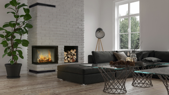 Топка Kratki Pro LUCY/14/SLIM/L/BS угловое стекло слева