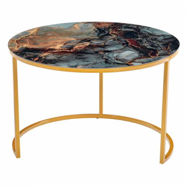 Набор кофейных столиков Tango космический с ножками матовое золото, 2шт Набор кофейных столиков Tango космический с ножками матовое золото, 2шт