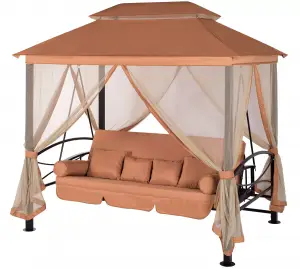 Садовая беседка качели Пальмира охра