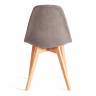 Стул CINDY SOFT (mod. C1021F1-1) фактурный велюр/дерево бук, 55 х 48 х 83 см, Серый LY1701-26 / натуральный (Комплект из 4 шт.) серый