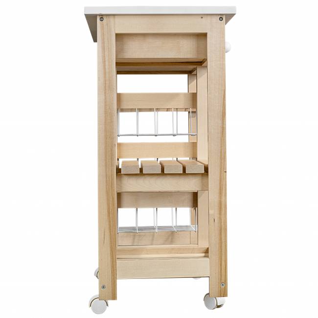 Тумба с баром и корзинами белый/лак