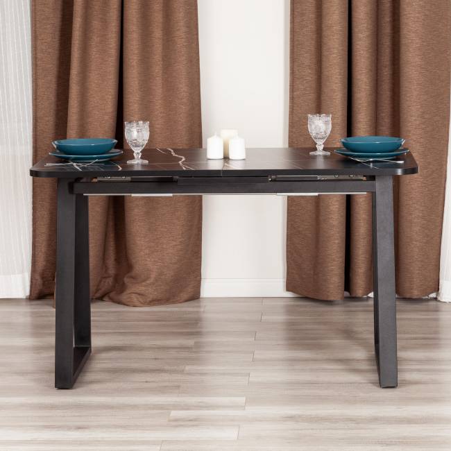 Стол MALTIDO ЛДСП/HPL/металл, 130 х 75+30 х 75 см, Мрамор чёрный/чёрный Мрамор чёрный/чёрный ЛДСП/HPL/металл Стол MALTIDO ЛДСП/HPL/металл, 130 х 75+30 х 75 см, Мрамор чёрный/чёрный Мрамор чёрный/чёрный ЛДСП/HPL/металл