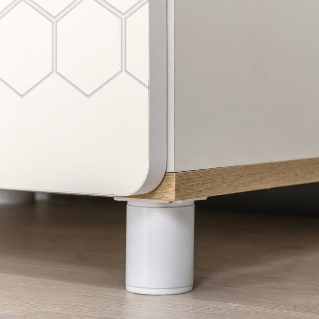 Детская кровать с ящиками и комод Эйп цвет белый/дуб белый Детская кровать с ящиками и комод Эйп цвет белый/дуб белый