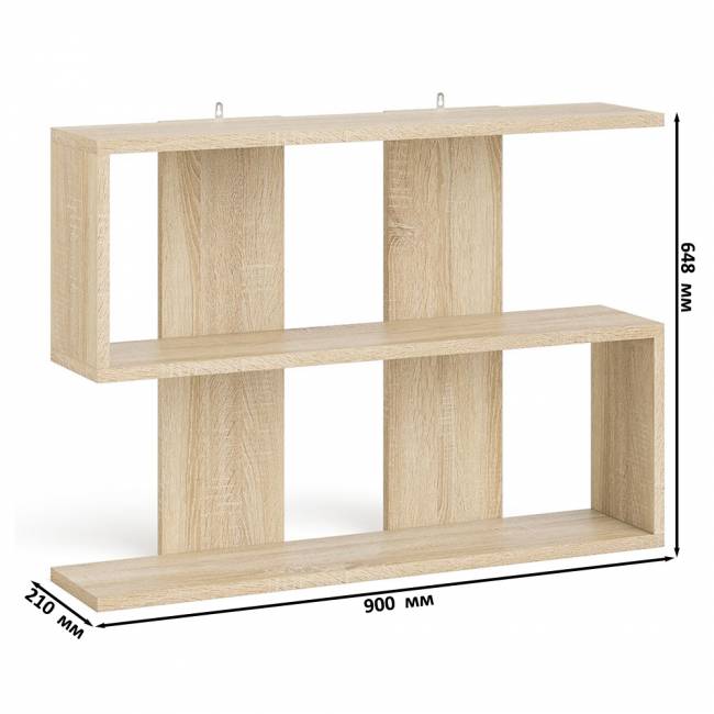 Большой комод на 6-ть ящиков Мори с компьютерным столом МС-1 левый и полка открытая на 900 цвет дуб сонома