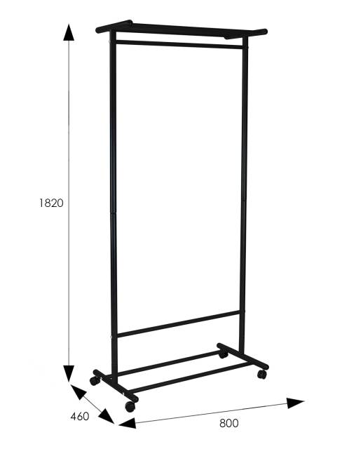 Вешалка напольная на колесах М 9 чёрный