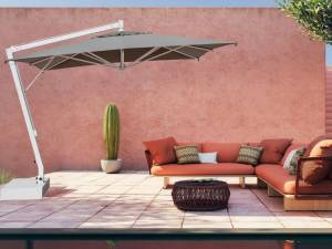 Зонт профессиональный 3х4 м Pompei Braccio белый, серо-коричневый 3000х4000 мм