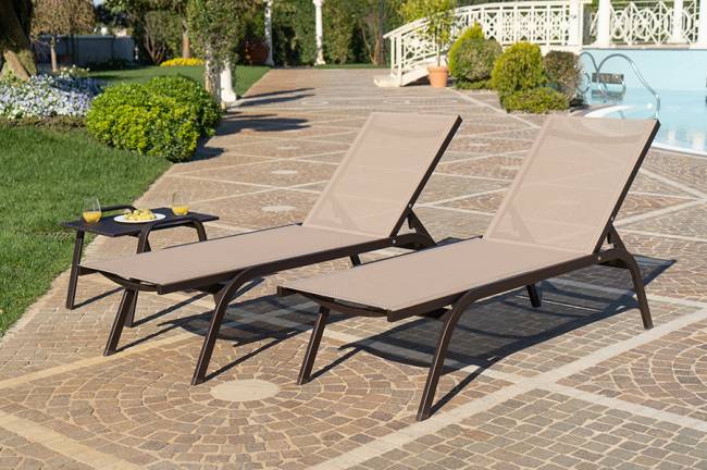 Шезлонг-лежак металлический Style 1970х620х400 мм