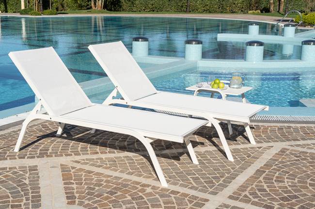 Шезлонг-лежак металлический Style 1970х620х400 мм