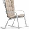 Кресло-качалка пластиковое с подушкой Folio белый, бежевый 720х810-925х1190-1125 мм