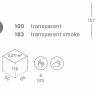 Стул полубарный прозрачный Igloo серый 460х520х1070 мм
