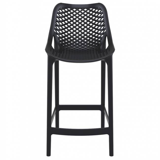 Стул пластиковый полубарный Air Bar 65 черный 440х510х950 мм
