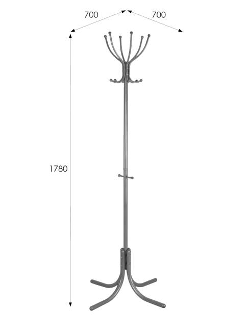 Вешалка напольная М 6 металлик